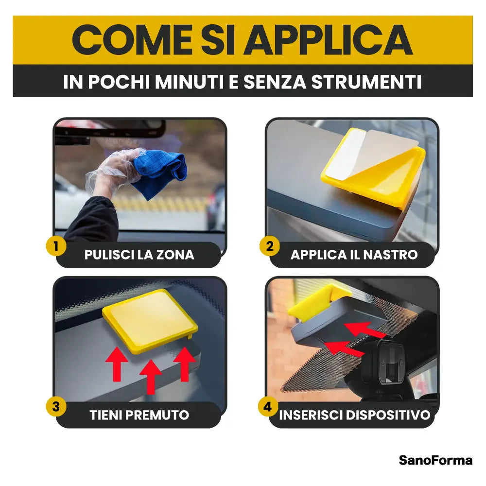 Supporto Universale per T.pass per auto 2 Pezzi Clip di supporto Giallo - Accessori Auto