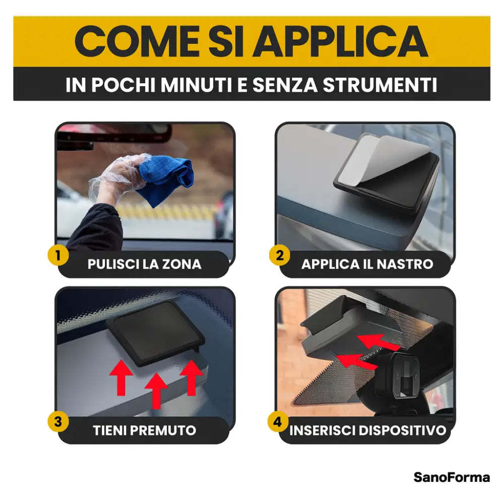 Supporto Universale per T.pass per auto 2 Pezzi Clip di supporto Nero - Accessori Auto