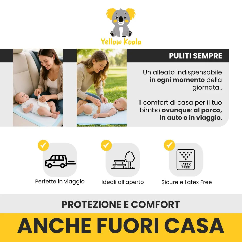 Traversine Neonato 100 pz Tappetini Assorbenti Morbidi e Impermeabili - Accessori Neonati