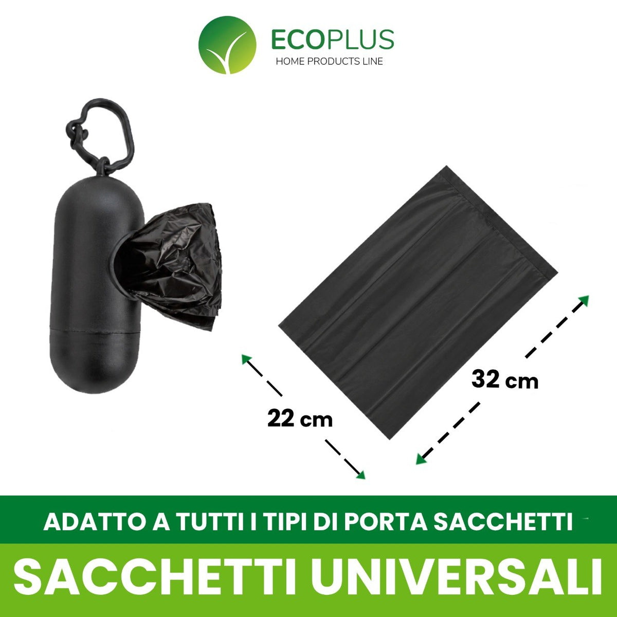 Sacchetti Ecoplus Neri per Escrementi Cani sacchetti – Formato Risparmio