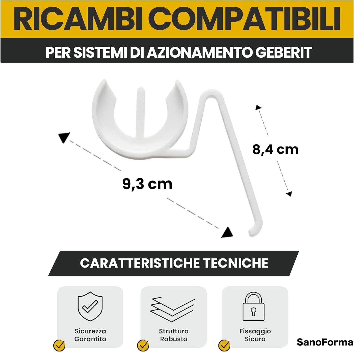 Ricambio Molla di Sicurezza Compatibile con Azionamento Geberit 81658091 e 816580931 – Set da 1 pezzo – Componente Affidabile, Lunga Durata e Montaggio Semplificato