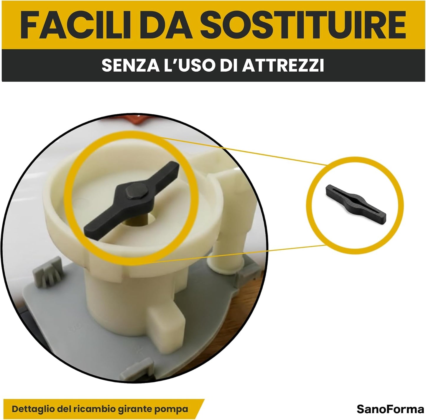 Set 2 Ricambi Girante Pompa Acqua Condensatore per Asciugatrice – Made in Italy