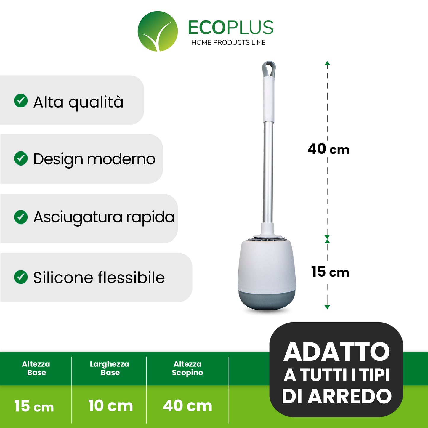 Scopino WC in Silicone Bianco Antigoccia e Antibatterici – Box Fornitura INGROSSO