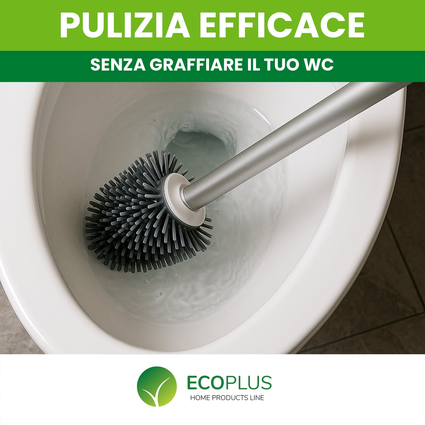 Scopino WC in Silicone Bianco Antigoccia e Antibatterici – Box Fornitura INGROSSO