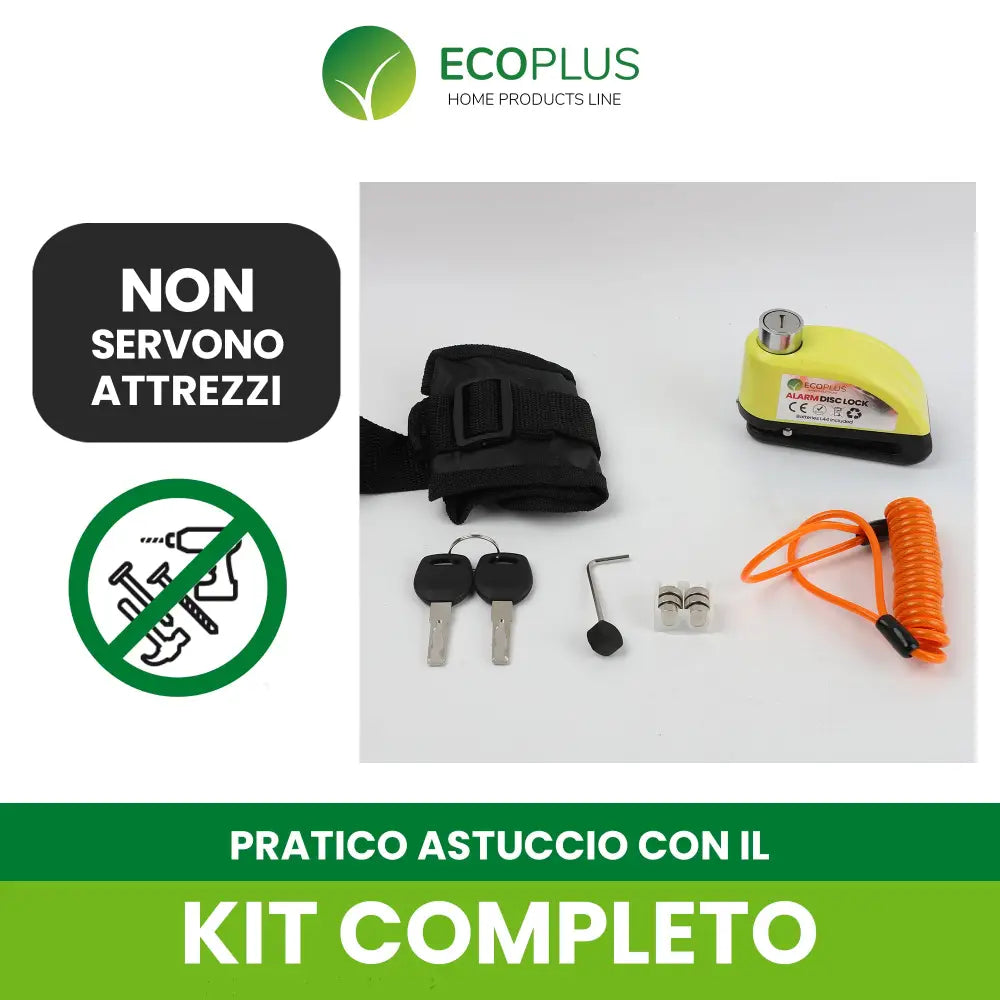 Bloccadisco Moto con Allarme 110 dB Lucchetto Antifurto Impermeabile con Sensore Movimento - Accessori Moto