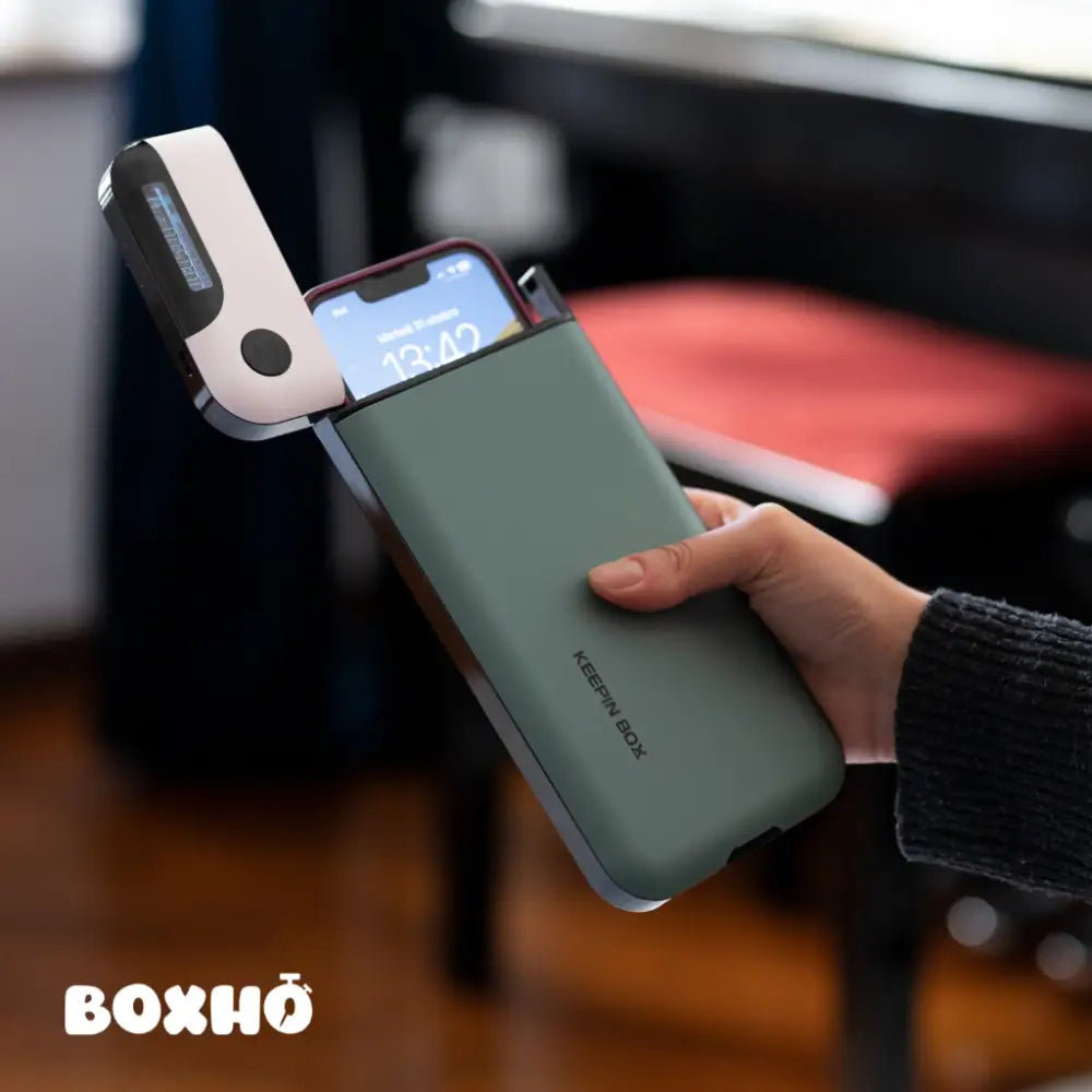 Boxho Custodia Anti-Distrazione con Timer Scatola Detox per Smartphone - Verde - Accessori Persona