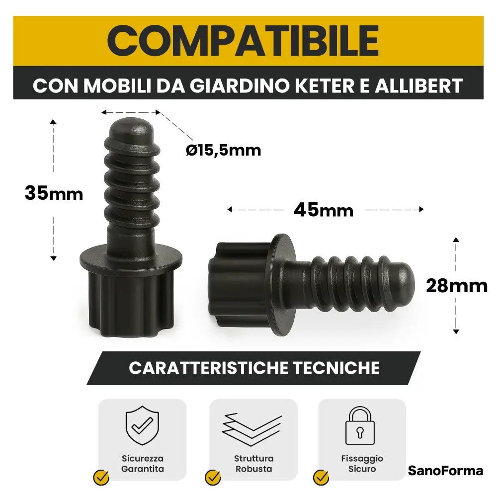 Bullone di Ricambio per Mobili da Giardino Compatibile Keter Allibert - Accessori Giardino