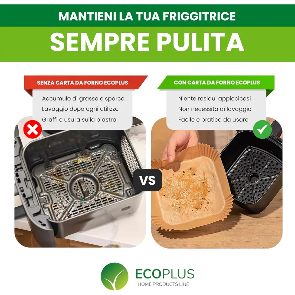 Carta Forno per Friggitrice ad Aria Antiaderente e Resistente - Accessori Cucina