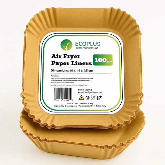 Carta Forno per Friggitrice ad Aria Antiaderente e Resistente - Quadrata 16x16 cm / 100 - Accessori Cucina