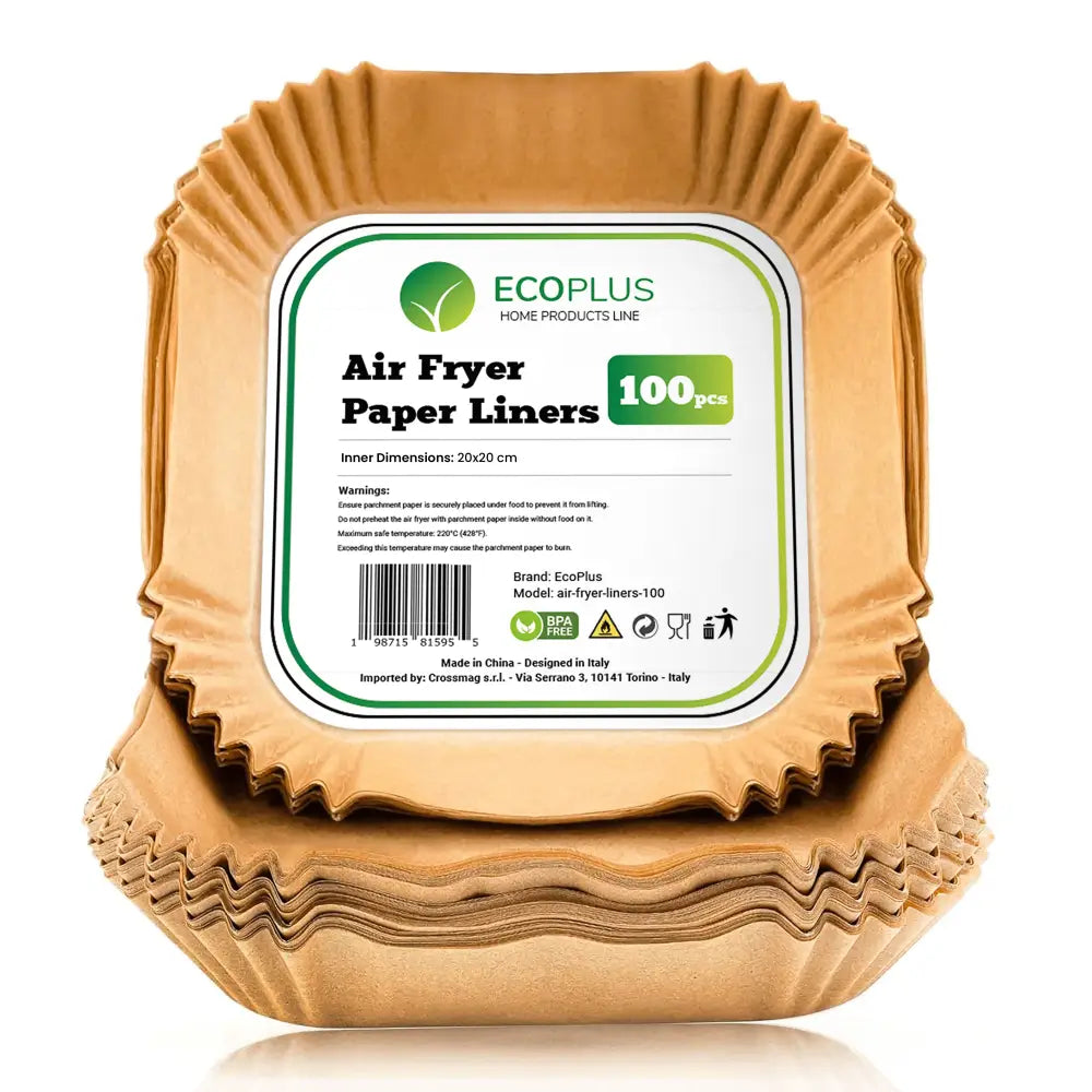 Carta Forno per Friggitrice ad Aria Antiaderente e Resistente - Quadrata 20x20 cm / 100 - Accessori Cucina