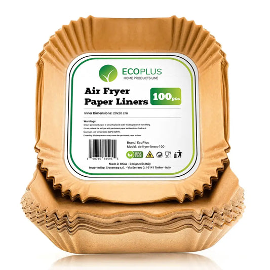 Carta Forno per Friggitrice ad Aria Antiaderente e Resistente - Quadrata 20x20 cm / 100 - Accessori Cucina