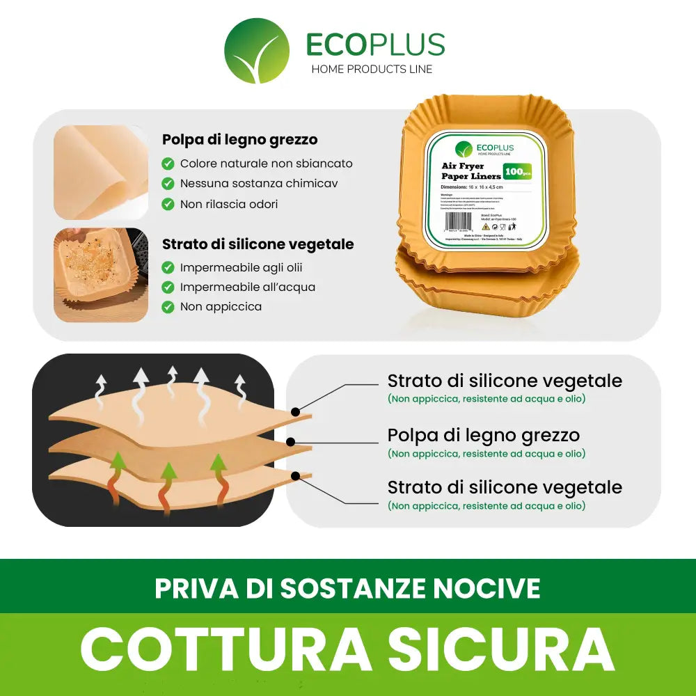 Carta Forno per Friggitrice ad Aria Antiaderente e Resistente - Accessori Cucina