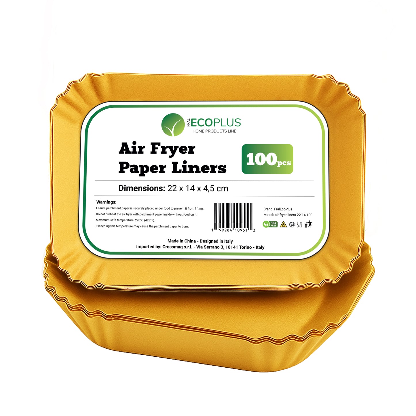 Carta Forno rettangolare per friggitrice ad aria 22x14cm INGROSSO Cucina Fornitura Ristoranti Pasticcerie Bar