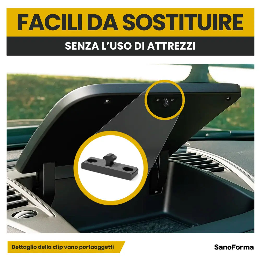 Clip di Ricambio Alfa Romeo Giulietta 2 Pezzi per Vano Portaoggetti Compatibili e Resistenti - Accessori Auto