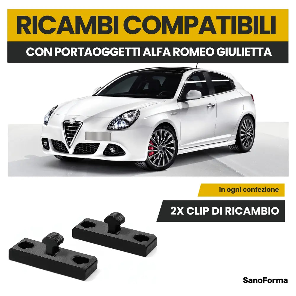 Clip di Ricambio Alfa Romeo Giulietta 2 Pezzi per Vano Portaoggetti Compatibili e Resistenti - Accessori Auto