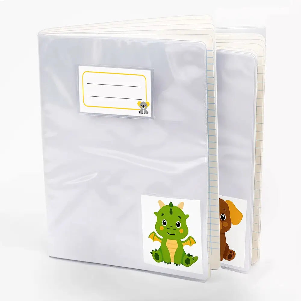 Copertine Quaderni A4 10 Pezzi Trasparenti con Etichette Colorate - Accessori Scuola