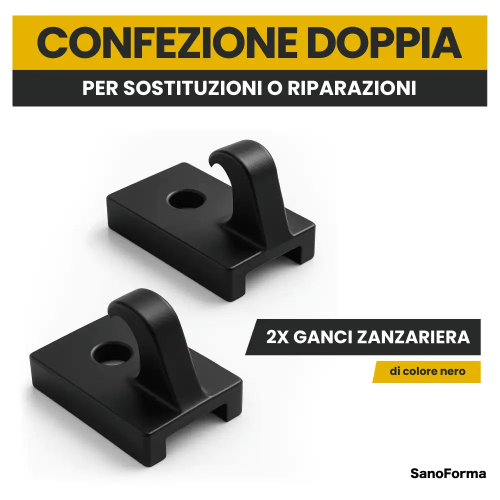 Gancio Antinfortunistico per Zanzariere IRS Set 2 Pezzi Compatibili e Resistenti - Accessori Casa