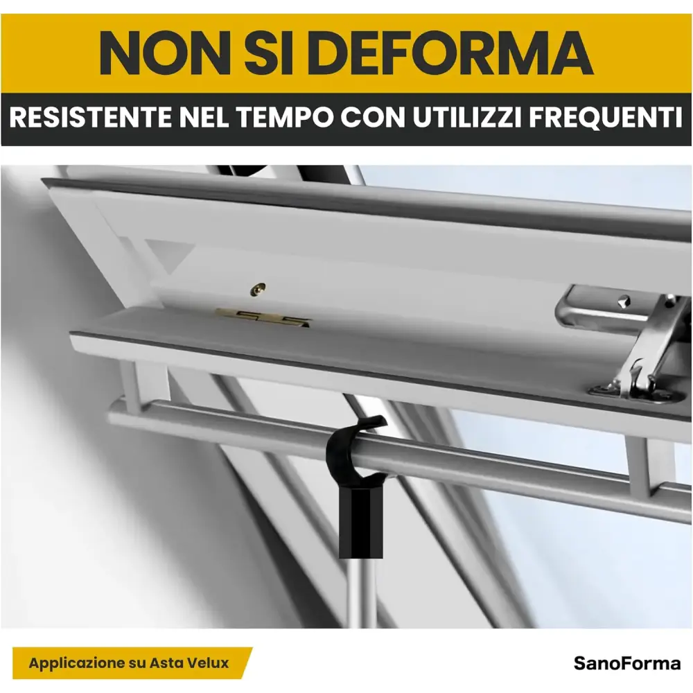 Gancio di Ricambio per Lucernario Compatibile con Asta Telescopica Velux – Supporto di Apertura e Chiusura Lucernari –