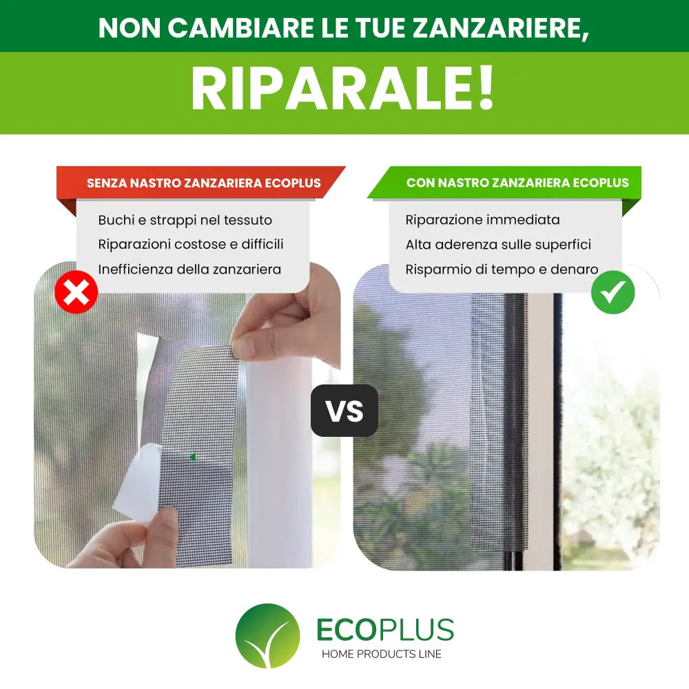 Nastro Ripara Zanzariere Adesivo in Fibra di Vetro per Riparazioni Immediate - Accessori Casa