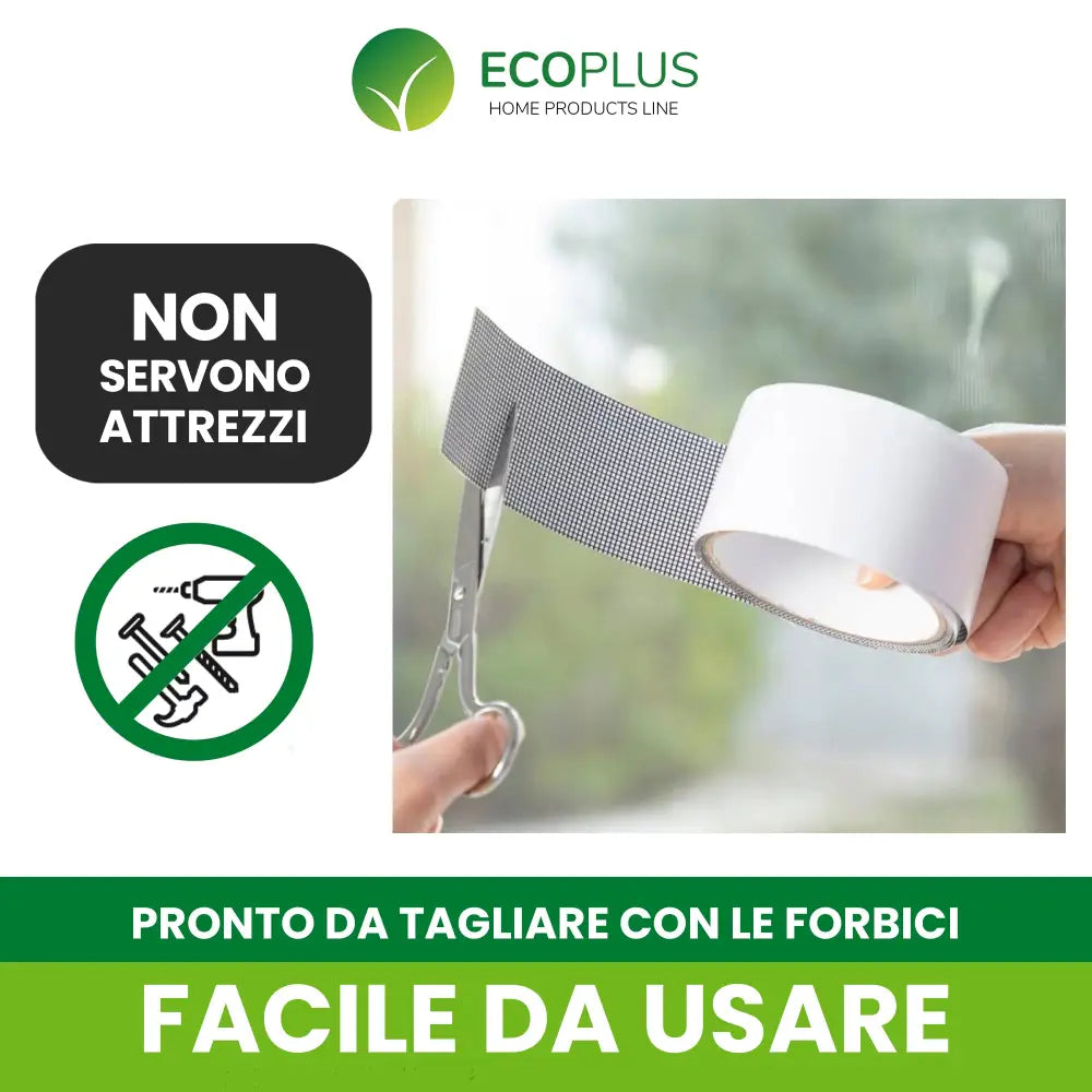 Nastro Ripara Zanzariere Adesivo in Fibra di Vetro per Riparazioni Immediate - Accessori Casa