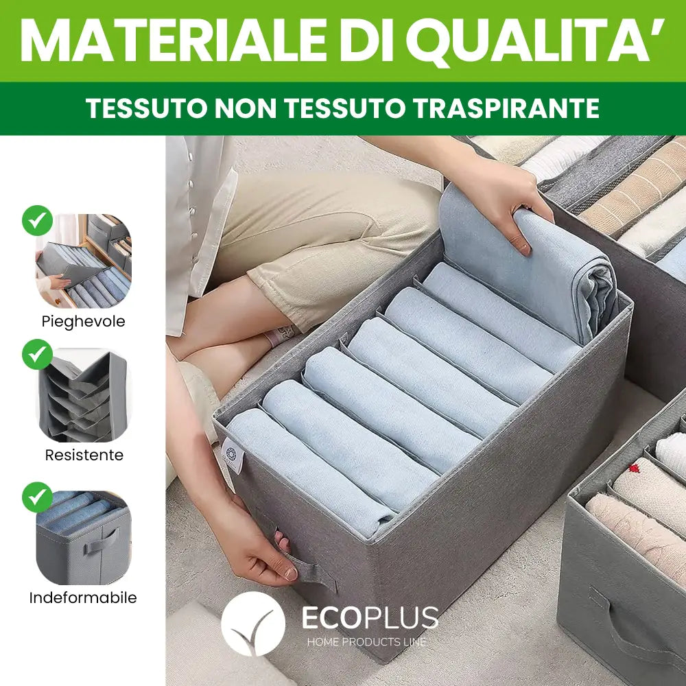 Organizer Armadio Scatole con 7 Scomparti Salvaspazio per Vestiti e Accessori - Accessori Salvaspazio