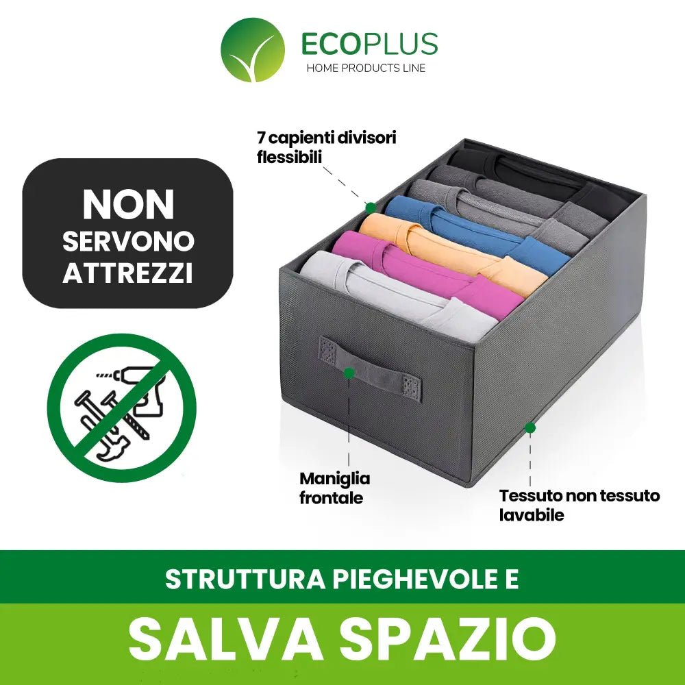 Organizer Armadio Scatole con 7 Scomparti Salvaspazio per Vestiti e Accessori - Accessori Salvaspazio