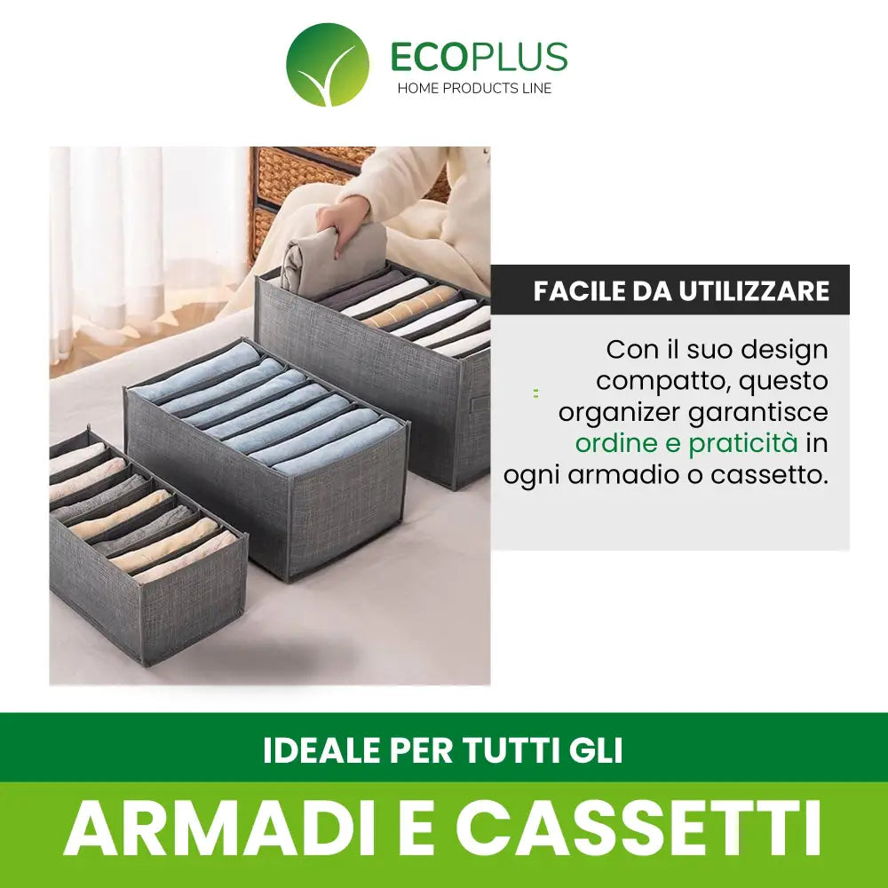 Organizer Armadio Scatole con 7 Scomparti Salvaspazio per Vestiti e Accessori - Accessori Salvaspazio