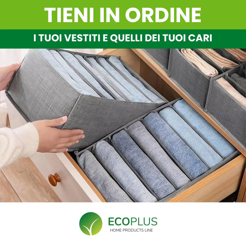 Organizer Armadio Scatole con 7 Scomparti Salvaspazio per Vestiti e Accessori - Accessori Salvaspazio
