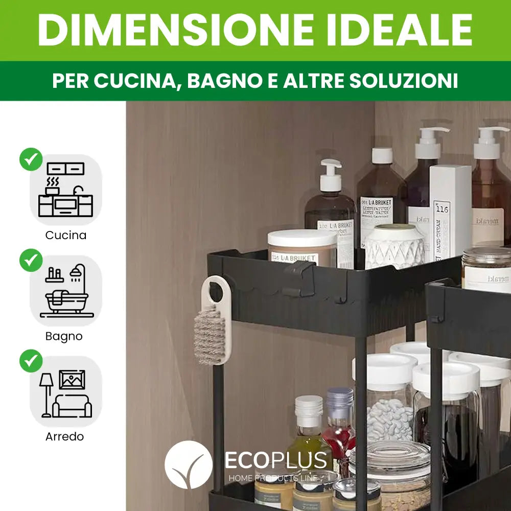 Organizer Sottolavello Scaffale Cucina e Bagno Regolabile Salvaspazio - Accessori Salvaspazio
