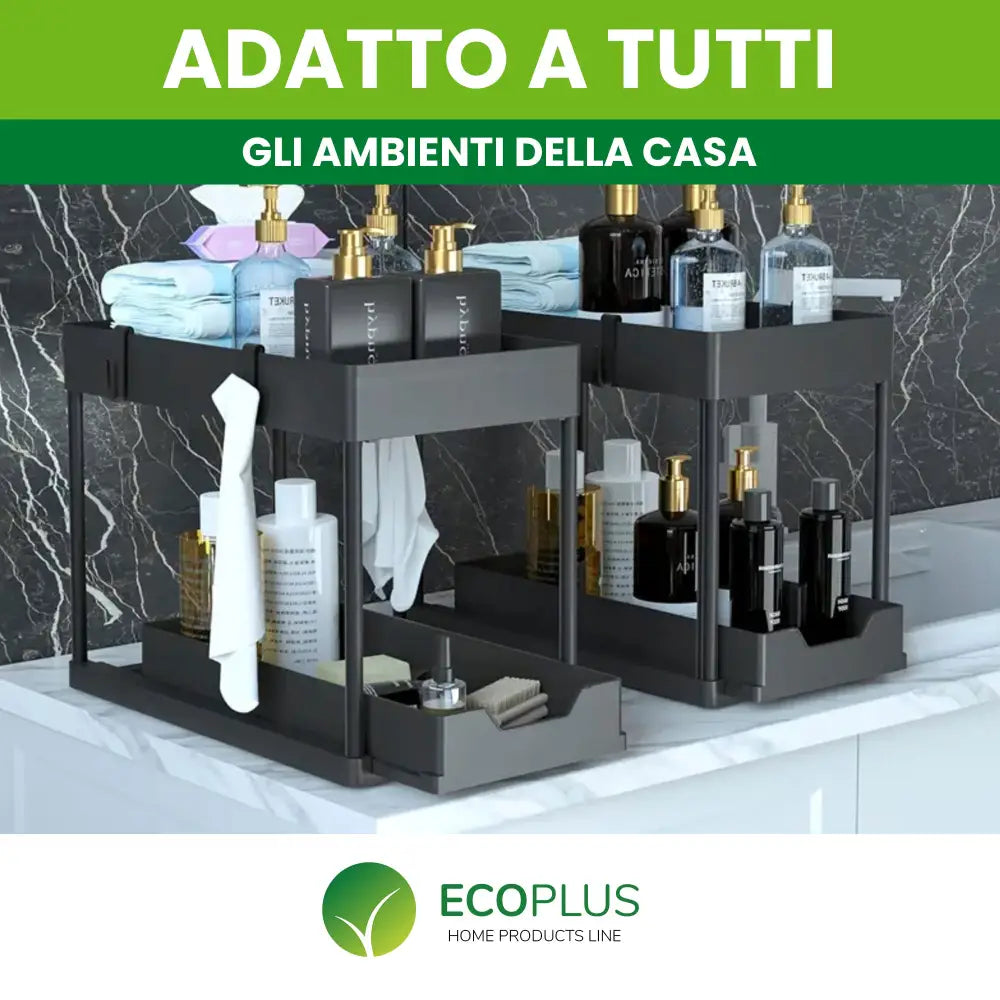 Organizer Sottolavello Scaffale Cucina e Bagno Regolabile Salvaspazio - Accessori Salvaspazio
