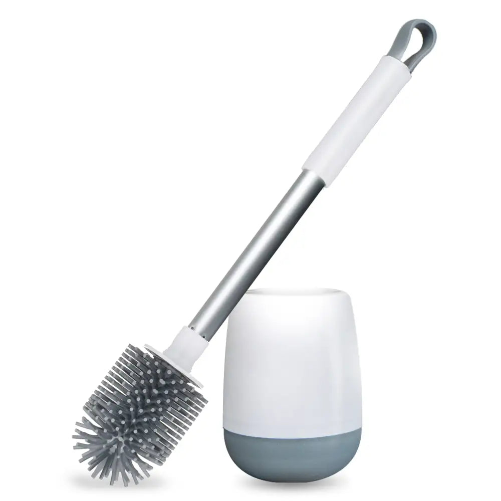 Scopino WC in Silicone Bianco Spazzola Igienica Antigoccia e Antibatterica - Accessori Bagno