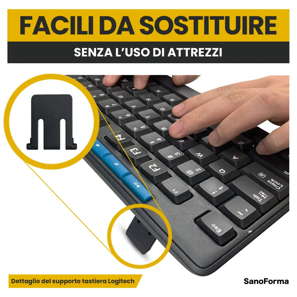 Supporti di Ricambio per Tastiera Logitech – Compatibili con Logitech Wireless K270 K260 K200 K275 MK270 MK260 MK200