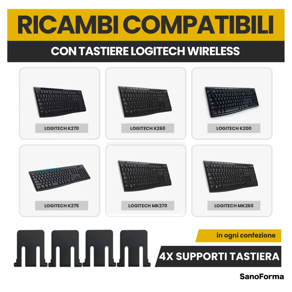 Supporti di Ricambio per Tastiera Logitech – Compatibili con Logitech Wireless K270 K260 K200 K275 MK270 MK260 MK200