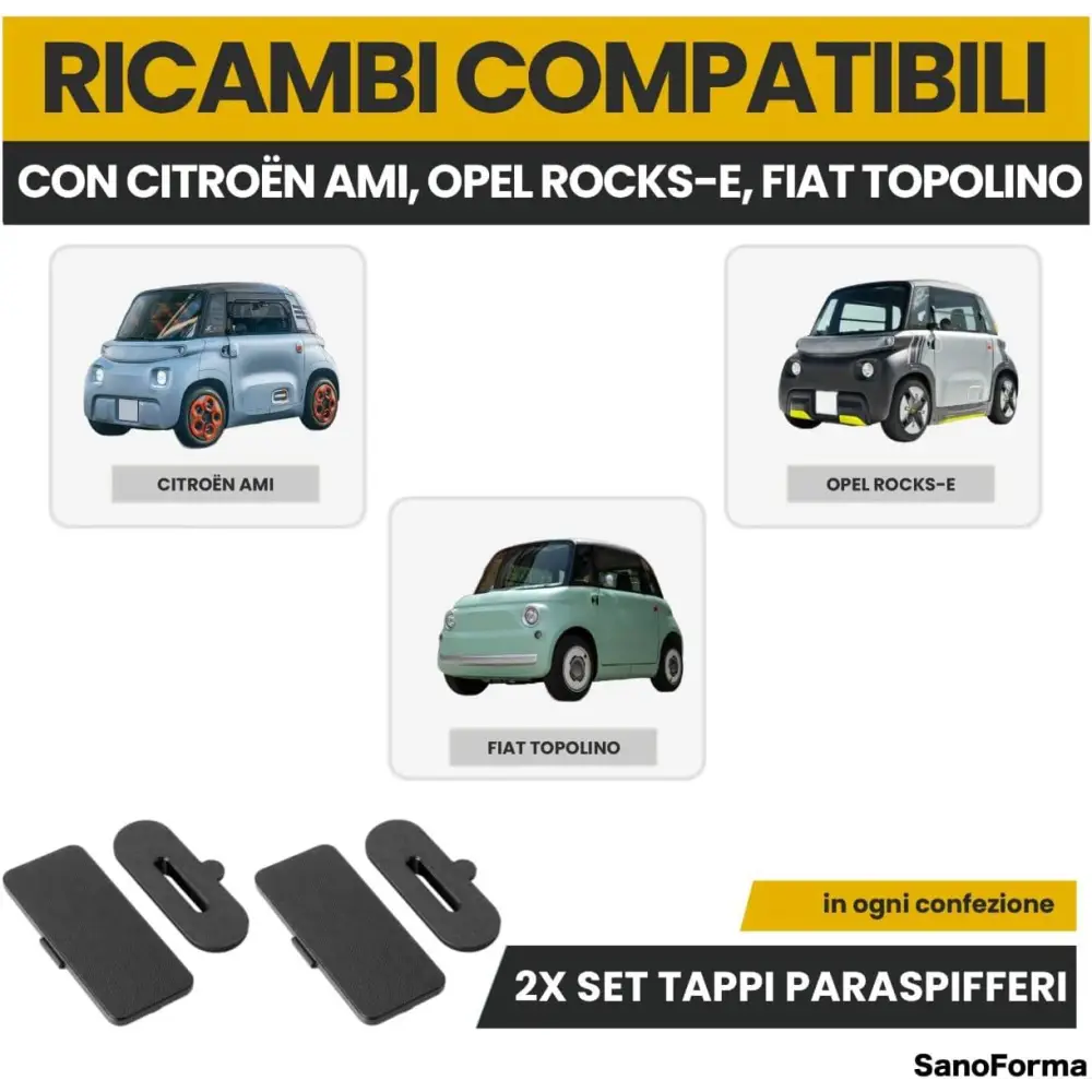 Tappi Paraspifferi Portiera Invernali Compatibili con Citroën Ami Opel E-Rocks e Fiat Topolino – Set per 2 Portiere (4