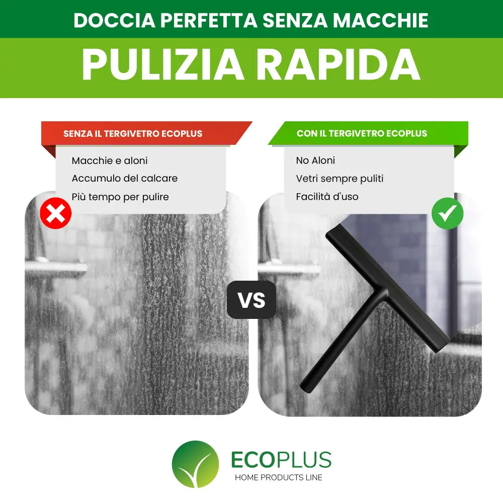 Tergivetro Doccia in Silicone Pulisci Vetri Box Doccia e Specchi Senza Aloni - Accessori Bagno