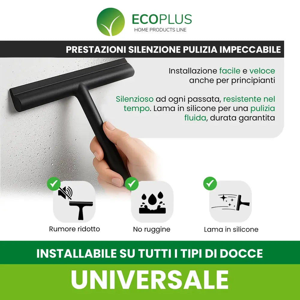Tergivetro Doccia in Silicone Pulisci Vetri Box Doccia e Specchi Senza Aloni - Accessori Bagno