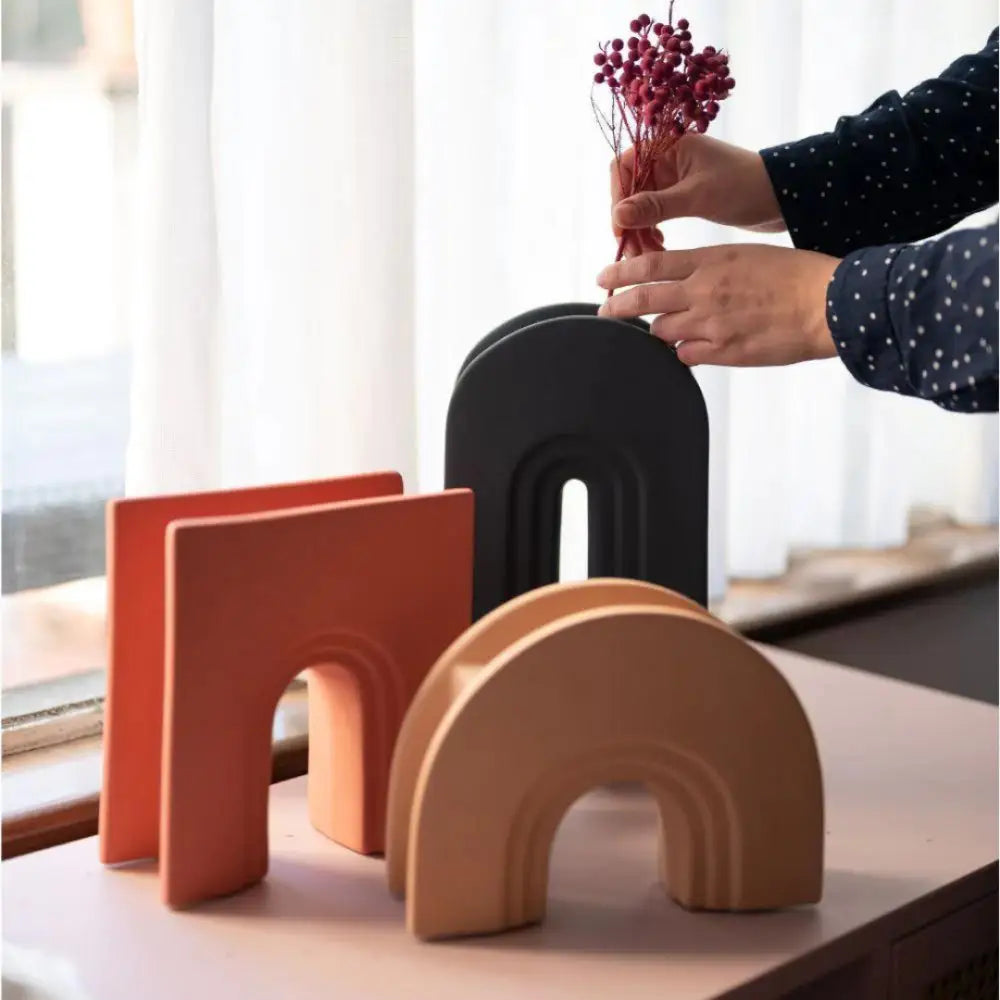 Yogiris Dodeca Vaso in Ceramica Design Geometrico Minimal Arredo Moderno Japandi - Accessori Persona